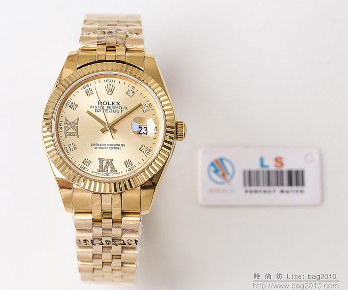 ROLEX勞力士 日誌月相型 904蠔式鋼 18k微納米電鍍金 五珠帶 三度防水性能 全自動進口機械男表  wssb5063